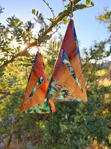 Mamane Earrings inlayed with Paua Shell