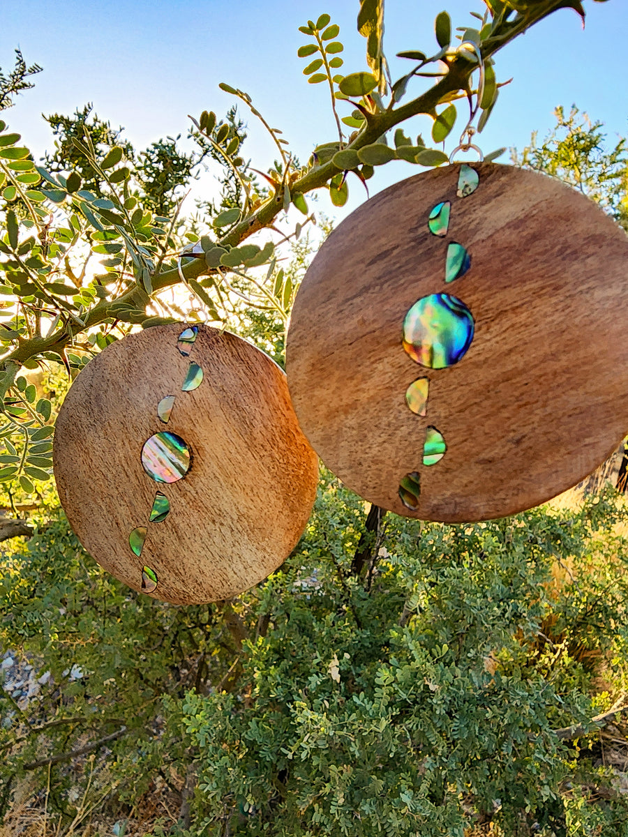 Lama Earrings with Paua shell inlay